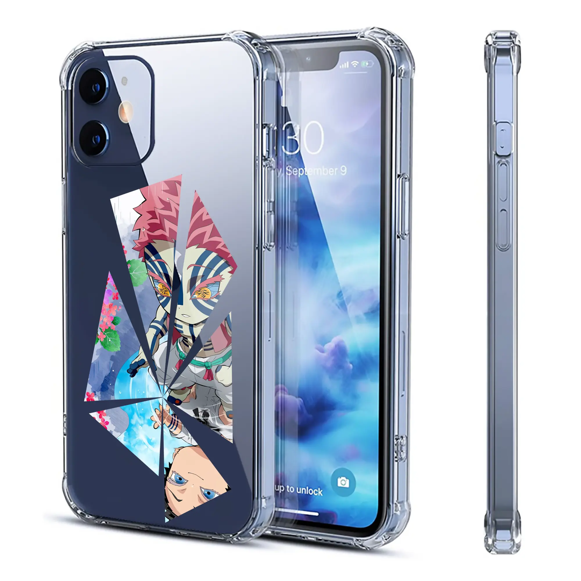 鬼滅の刃 グッズ,猗窩座 - IPhone 12シリーズ対応 ・ 透明スマホケース ・ クリアソフトケース ・ TPU素材 ・ 耐衝撃 ・ 高密着 ・ 防汚 防指紋 ・ 簡単着脱